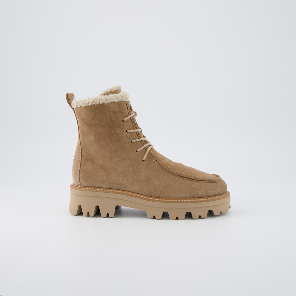 Lace up boots with warm lining in beige Paul Green
